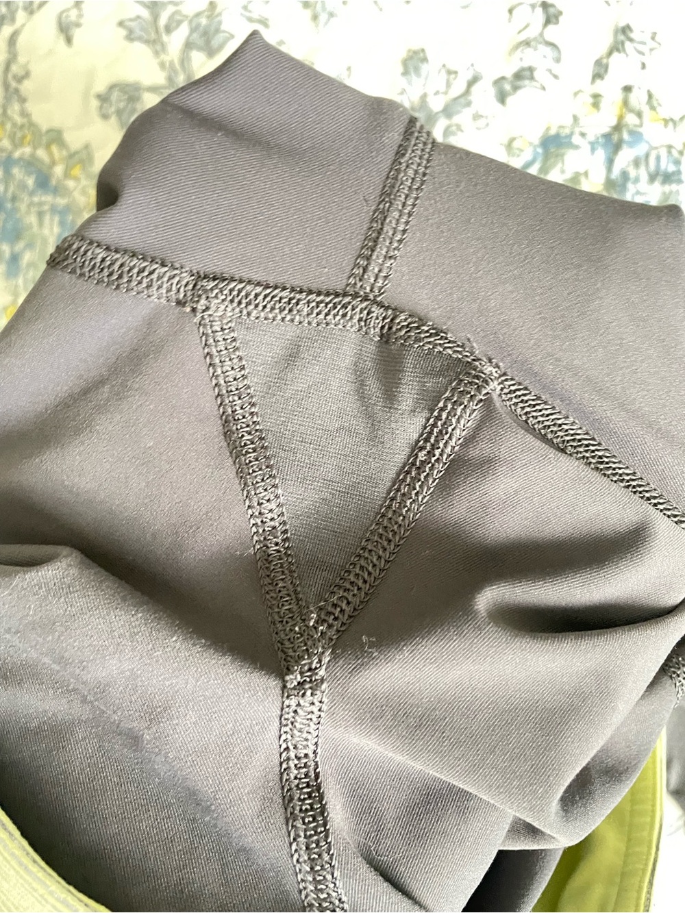 lululemon athletica Gray Capri Leggings with Light Yellow Waistband - Picture 5 of 8